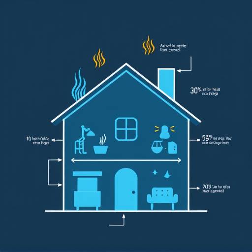Image conceptuelle repr&radic;&copy;sentant un sch&radic;&copy;ma de maison avec des symboles de chaleur, de fra&radic;&AElig;cheur et de confort, illustrant les solutions propos&radic;&copy;es par l'entreprise.