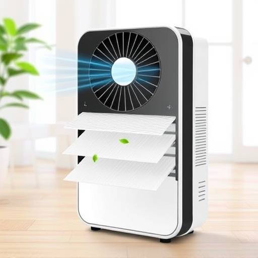 Purificateur d'air portable avec plusieurs niveaux de filtration affich&eacute;s